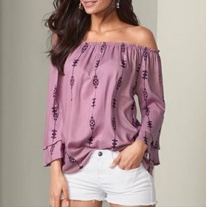 Off the Shoulder Print Top